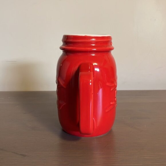David’s Tea Red Ceramic Mason Jar Mug - Picture 3 of 6